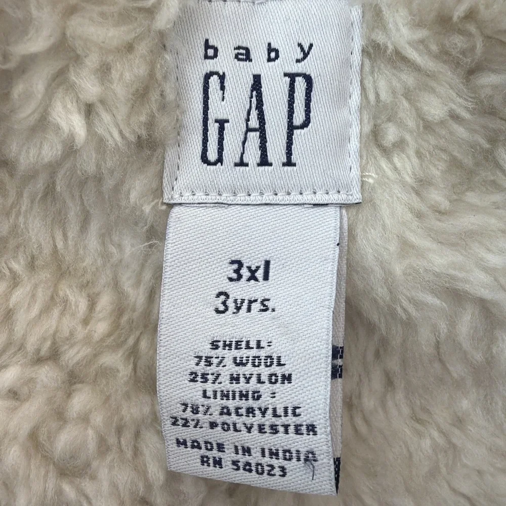 Baby Gap Boy's 3xl 3 Yrs. Wool Blend Peacoat With Fur Lining Navy Blue